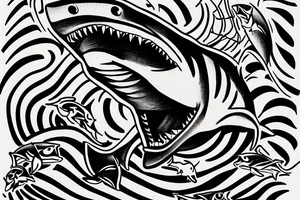 a shark keep swiming looking for next prey tattoo idea