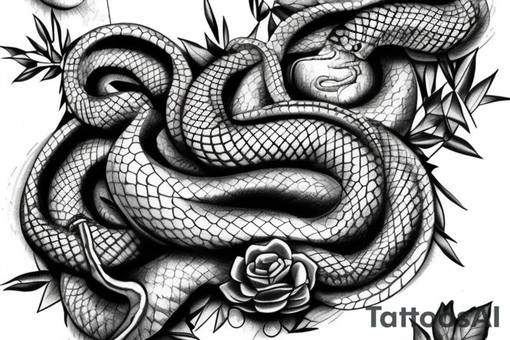 Snake among the pines tattoo idea