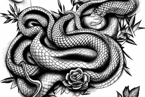 Snake among the pines tattoo idea