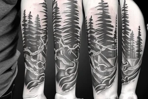 Snake among the pines tattoo idea
