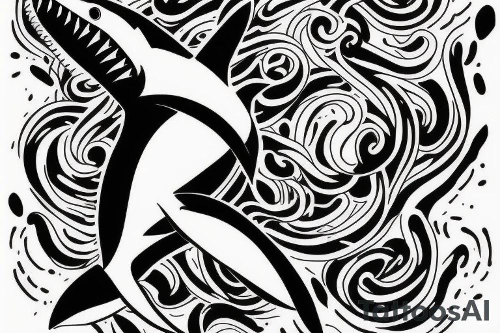 a shark keep swiming looking for next prey tattoo idea