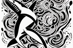 a shark keep swiming looking for next prey tattoo idea