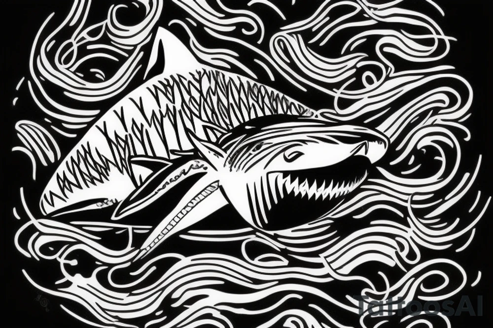 a shark keep swiming looking for next prey tattoo idea