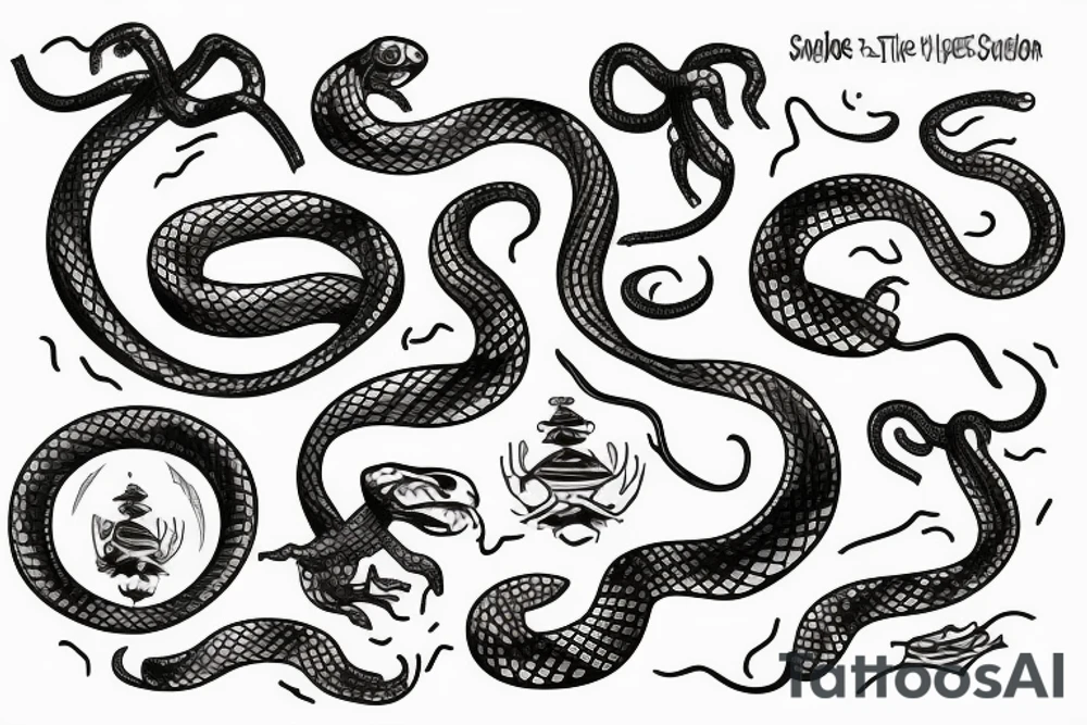 Snake among the pines tattoo idea