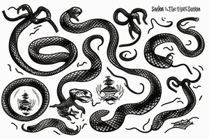 Snake among the pines tattoo idea
