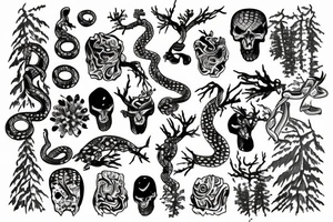 Snake among the pines tattoo idea
