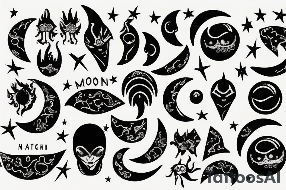Moon is night tattoo idea