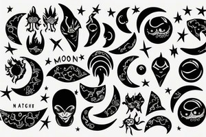 Moon is night tattoo idea