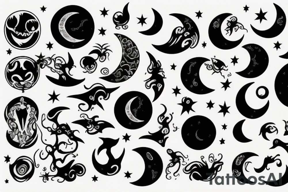 Moon is night tattoo idea