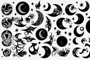 Moon is night tattoo idea