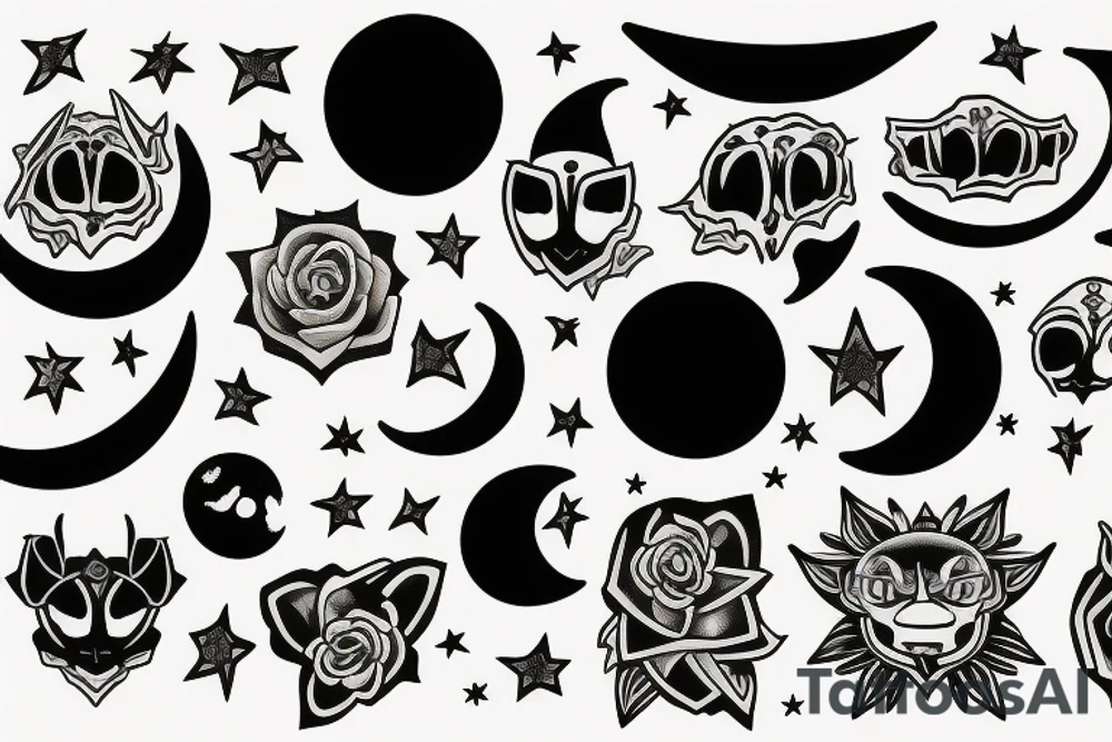 Moon is night tattoo idea