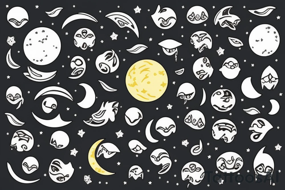 Moon is night tattoo idea