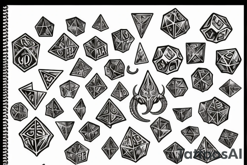 Cthulhu with d20 dice tattoo idea