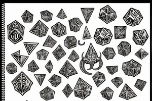 Cthulhu with d20 dice tattoo idea