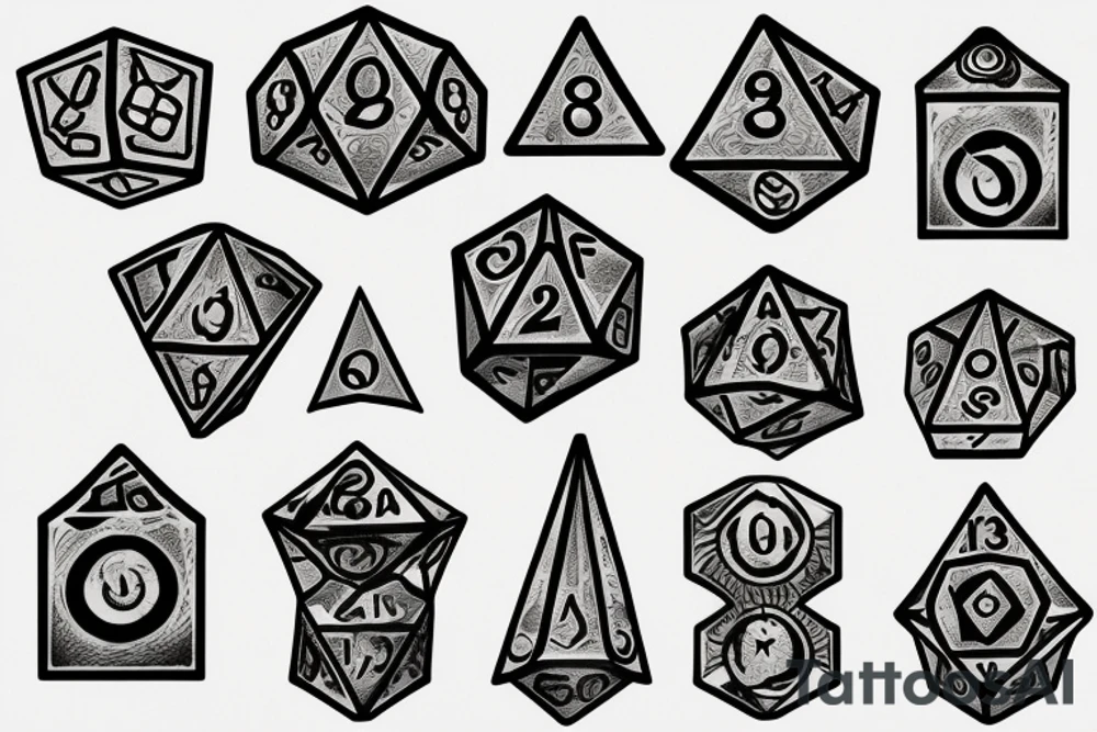 Cthulhu with d20 dice tattoo idea