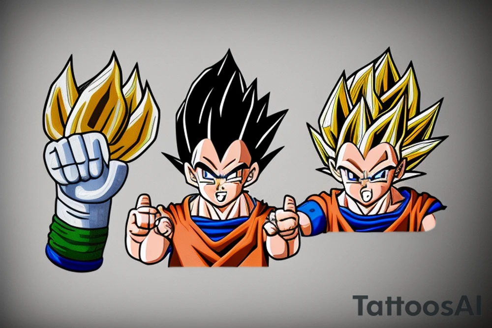 Goku and vegeta fist bump tattoo idea