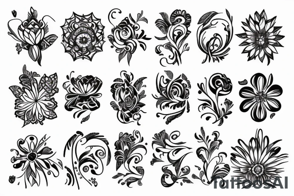 white flower and hand tattoo idea