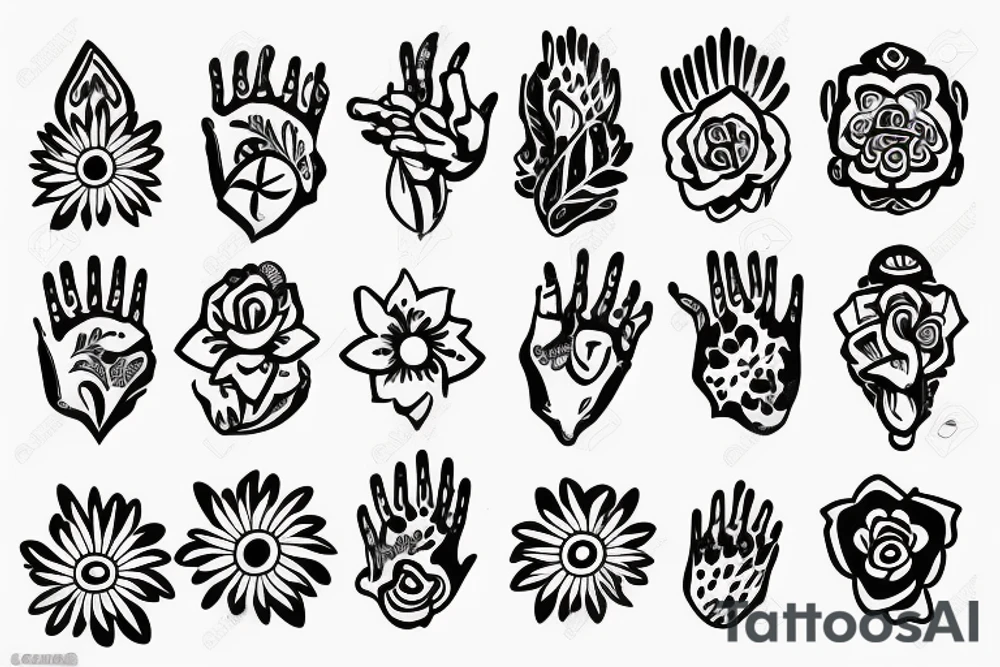 white flower and hand tattoo idea