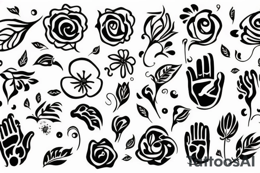 white flower with hand tattoo idea