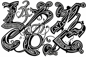 tattoo with the letter N and R combine tattoo idea