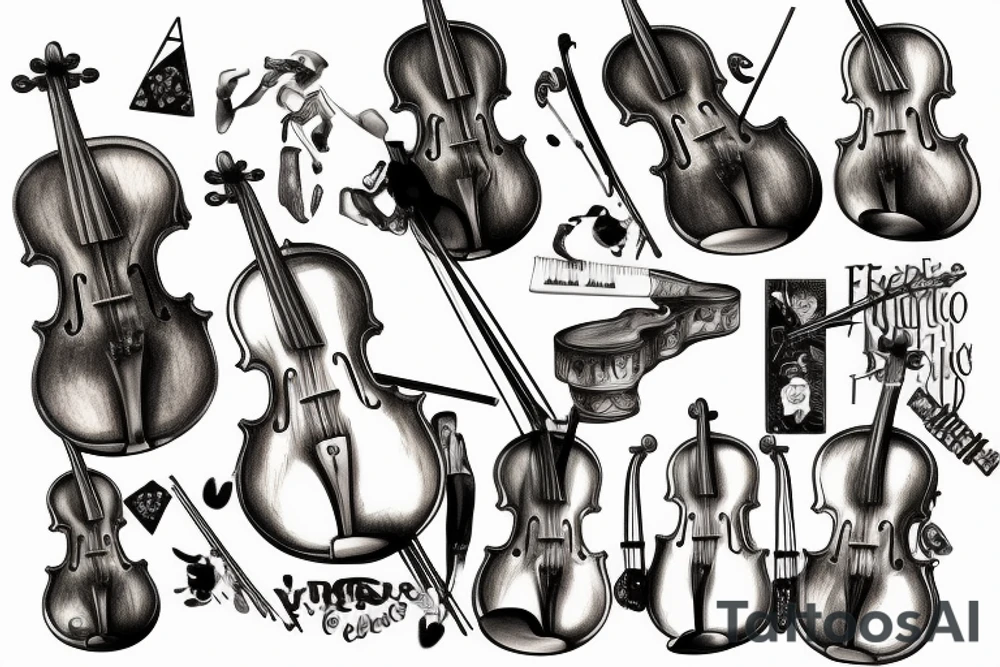 Freud playing violin tattoo idea