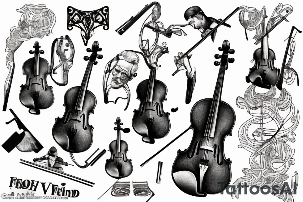 Freud playing violin tattoo idea