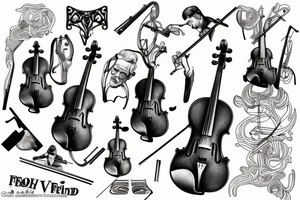 Freud playing violin tattoo idea