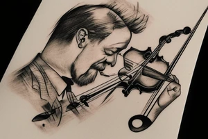 Freud playing violin tattoo idea