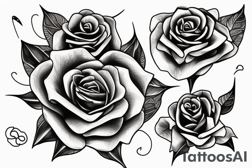 Rose in shape of vegina tattoo idea