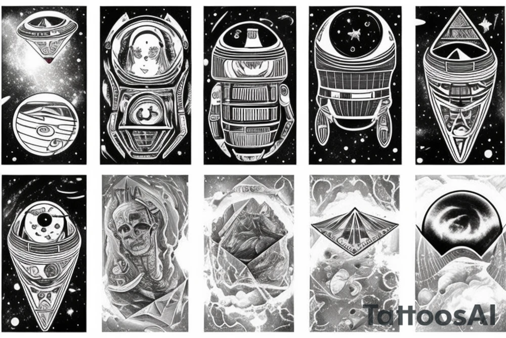 space, planets, pyramids, flying saucer, full sleeve tattoo idea space, planets, pyramids, flying saucer, full sleeve tattoo idea