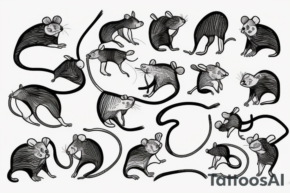 one line rat tattoo idea