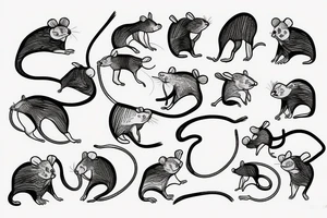 one line rat tattoo idea