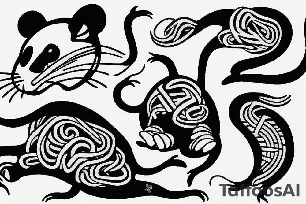 one line rat tattoo idea
