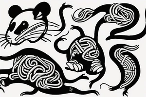 one line rat tattoo idea