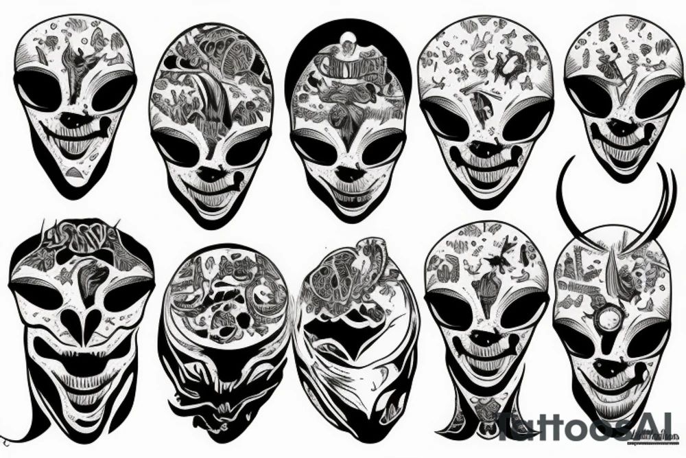 alien head tattoo idea