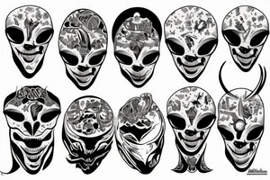 alien head tattoo idea