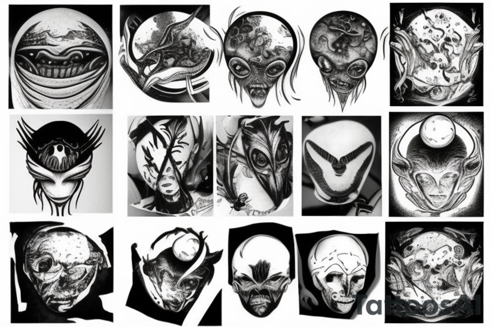 alien head tattoo idea