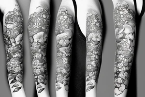 mermaid with flowers tattoo idea