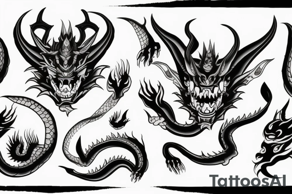 Demon Hannya dragon tattoo idea