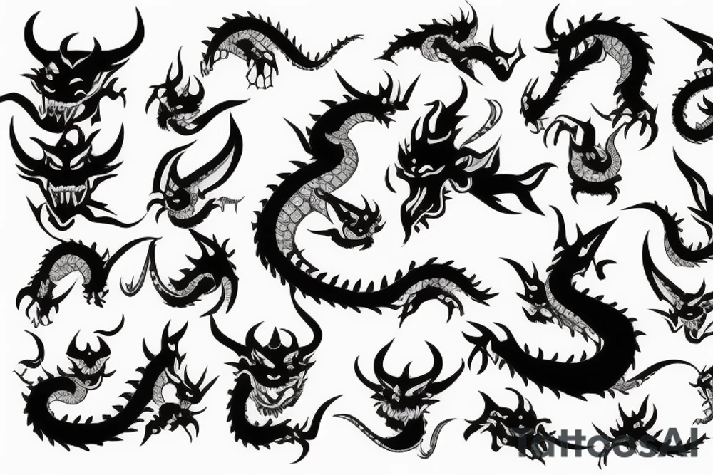 Demon Hannya dragon tattoo idea