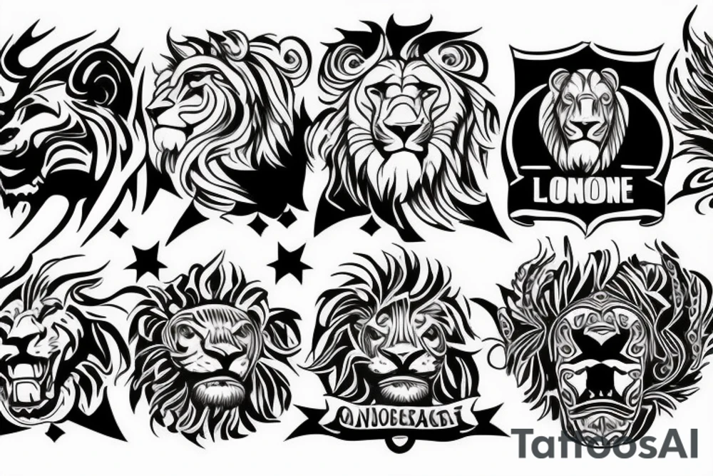Lions, power, angels, god, perseverance, discipline tattoo idea