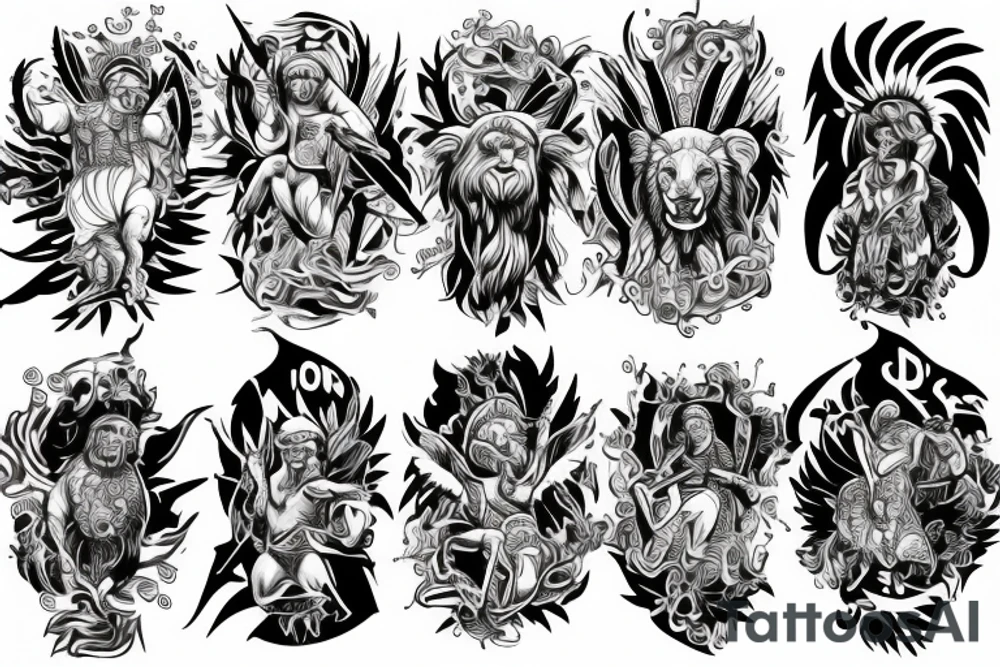 Lions, power, angels, god, perseverance, discipline tattoo idea Lions, power, angels, god, perseverance, discipline tattoo idea