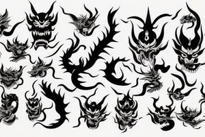 Demon Hannya dragon
moon tattoo idea