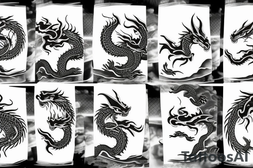 dragon
moon
ocean tattoo idea
