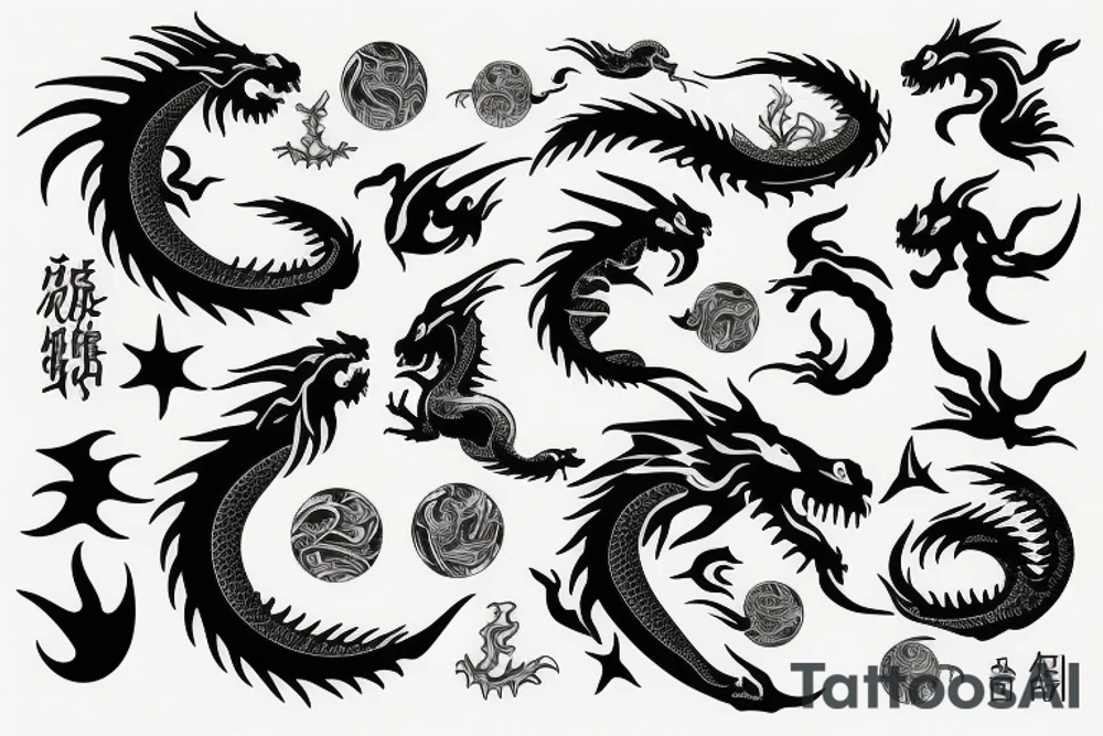 dragon
moon
ocean tattoo idea