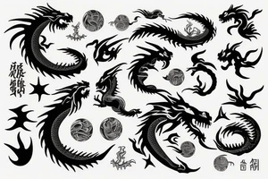 dragon
moon
ocean tattoo idea