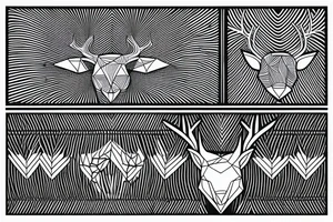 deer connected by lines with a sign of pacifism tattoo idea