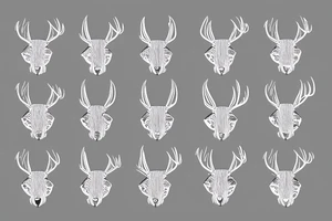 deer connected by lines with a sign of pacifism tattoo idea