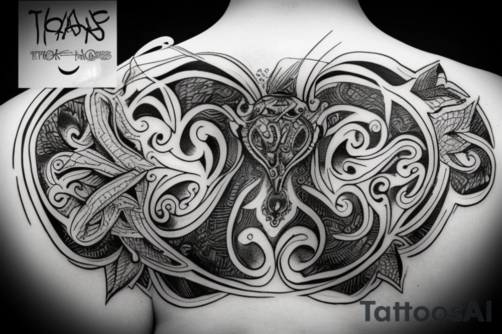 A back tattoo for taurus male tattoo idea
