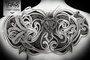 A back tattoo for taurus male tattoo idea